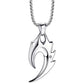Unisex Stainless Steel Silver Low Allergy Anti Fading Flame Wolf Tooth Pendant Chain Necklace