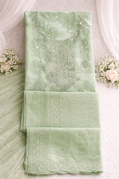 Unveil Comfort and Style with the Unstitched Exclusive High Quality Three Piece Ensemble - A Fashionable and Comfortable Dress Collection for Women