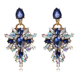 LUBOV Luxury Starburst Pendant 7 Color Gem Crystal Drop Earrings Big Flower Statement Earrings Brand Jewelry Brincos Hot Sale