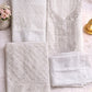Beautiful Readymade Wet Lace Georgette Stone & Lace Work Three Piece collection