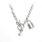 Craft Wolf Stainless Steel Lock Pendant Necklace