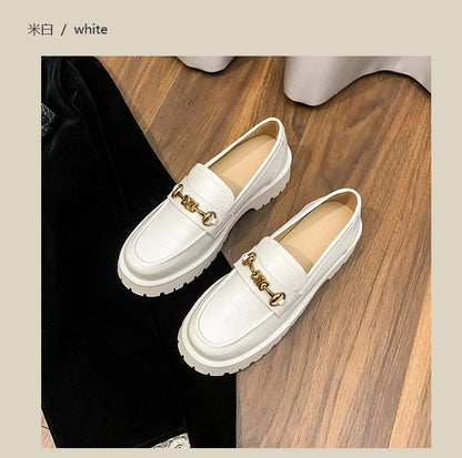 Luxury Brand Woman Loafers,Spring Autumn Leather Embossed Style  Women's Shoes