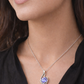 Elegant Purple Crystal Pendant – Timeless Silver Finish Necklace Charm