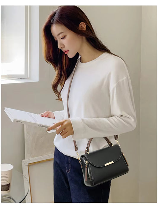 New Crossbody Bag, Womens Single-Shoulder , Fashionable Color-Blocking Handbag, Niche Design, Small Square