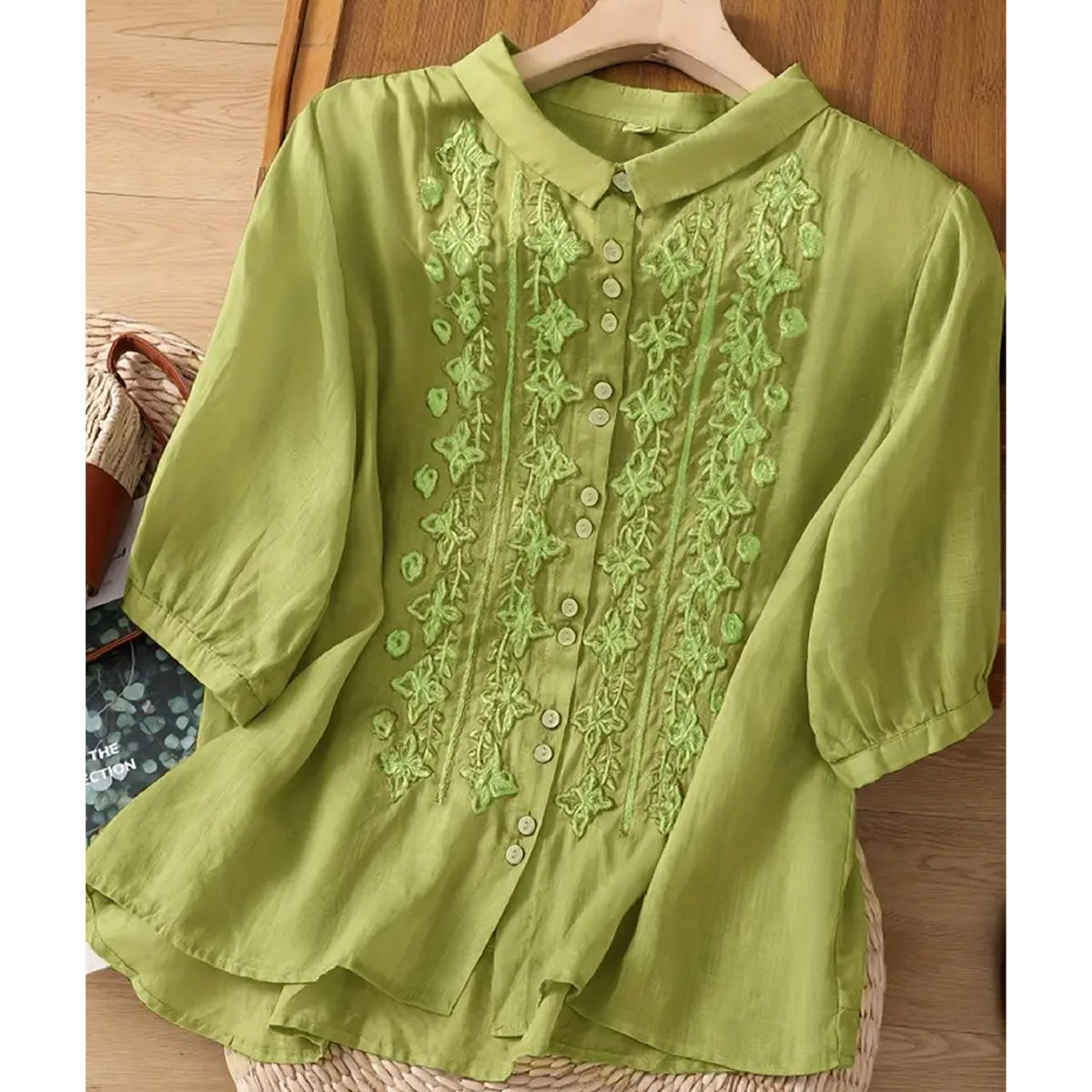 Women’s Embroidered Summer Blouse – Casual Versatile Fashion Shirt