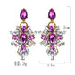 LUBOV Luxury Starburst Pendant 7 Color Gem Crystal Drop Earrings Big Flower Statement Earrings Brand Jewelry Brincos Hot Sale