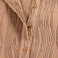 Women’s Textured Button Shirt with Ruffled Fold Collar – Stylish Fashion Top