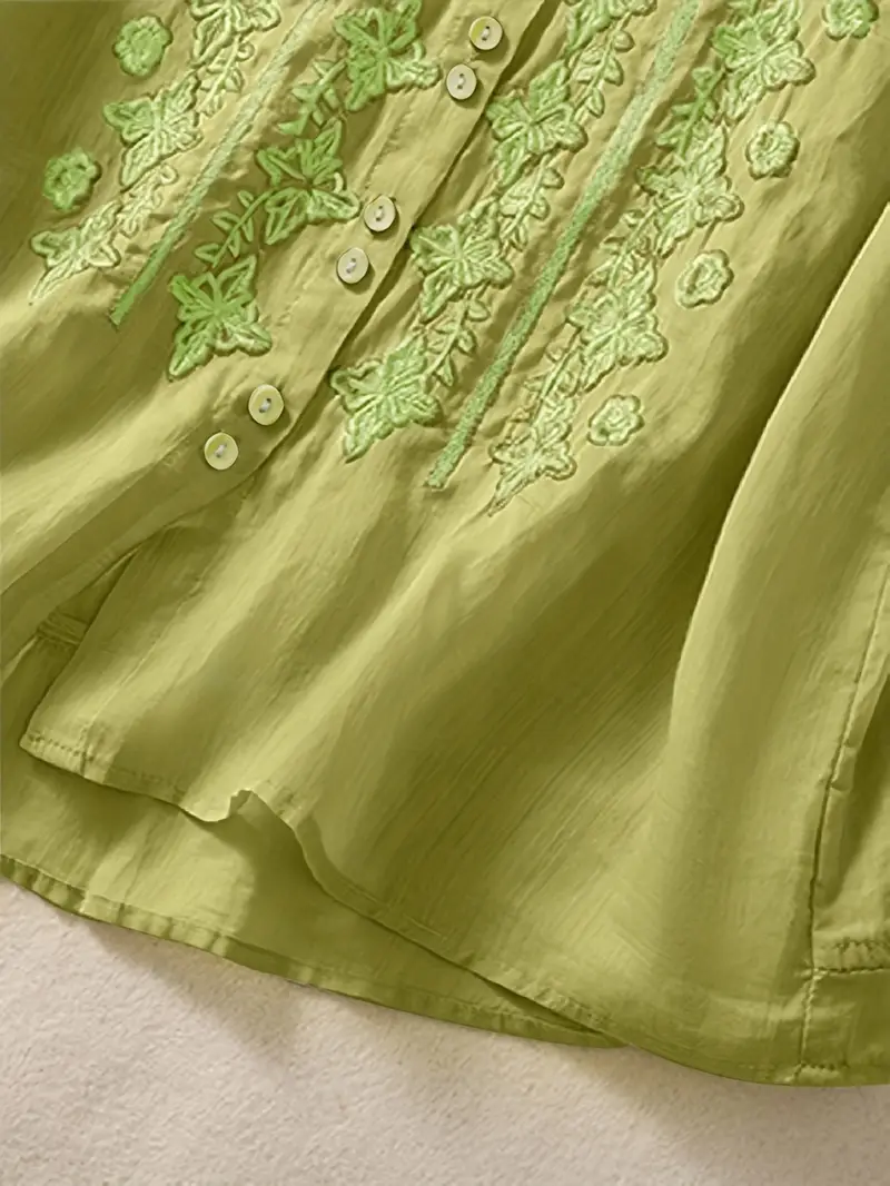 Women’s Embroidered Summer Blouse – Casual Versatile Fashion Shirt