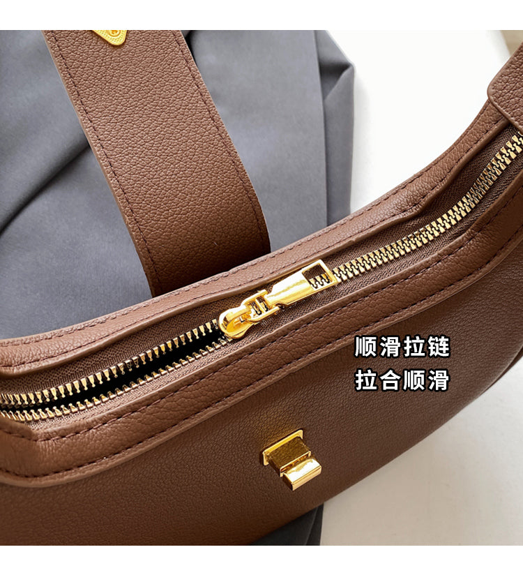 Soft PU Dumpling Shoulder Bag – Minimal Daily One-Shoulder Design