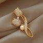 Elegant Tulip Flower Brooch Set for Women – Korean Style Floral Alloy Pin, Fashion Clothing & Scarf Accessory