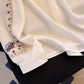 Long Sleeve White Fashion Retro Temperament Blouse Embroidered Shirt for Women