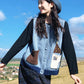 French Retro Blue Cartoon Knit Cardigan for Women – Soft, Cozy & Chic Autumn Sweater