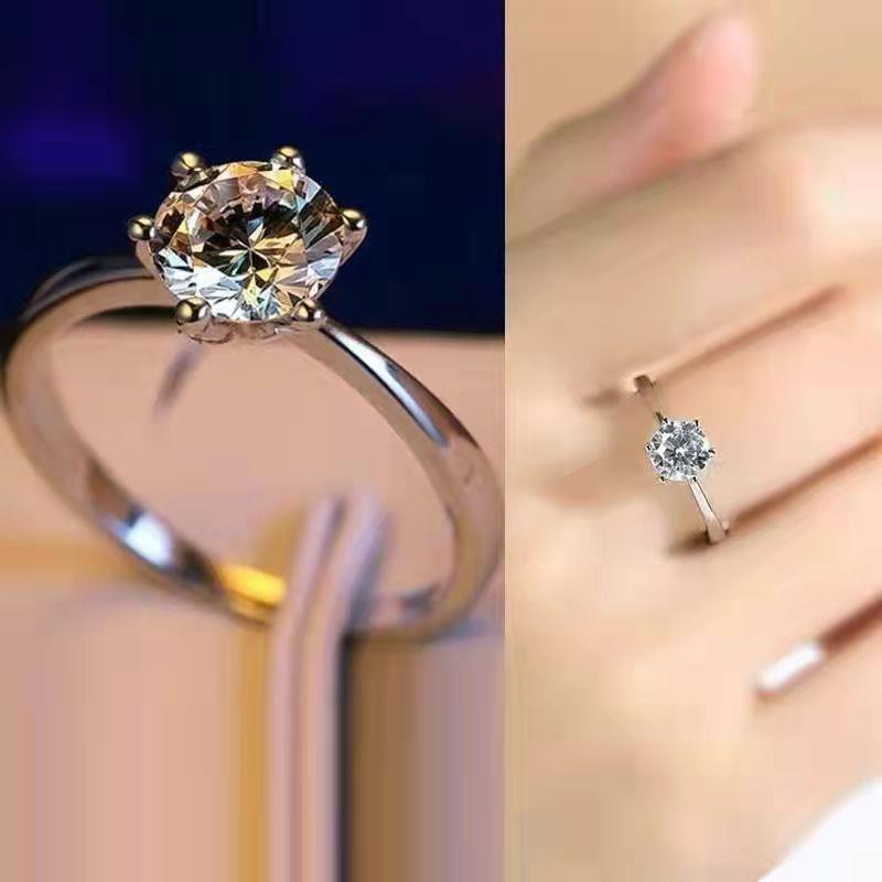 Classic 1 Carat Six-Prong Adjustable Ring | White Gold