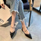 Women’s Pointed Toe Heel Sandals with Magic Sticker – Summer Style