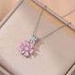 Hando Light Luxury Flower Jewelry Set – Stainless Steel Diamond-Inlaid Necklace & Earrings