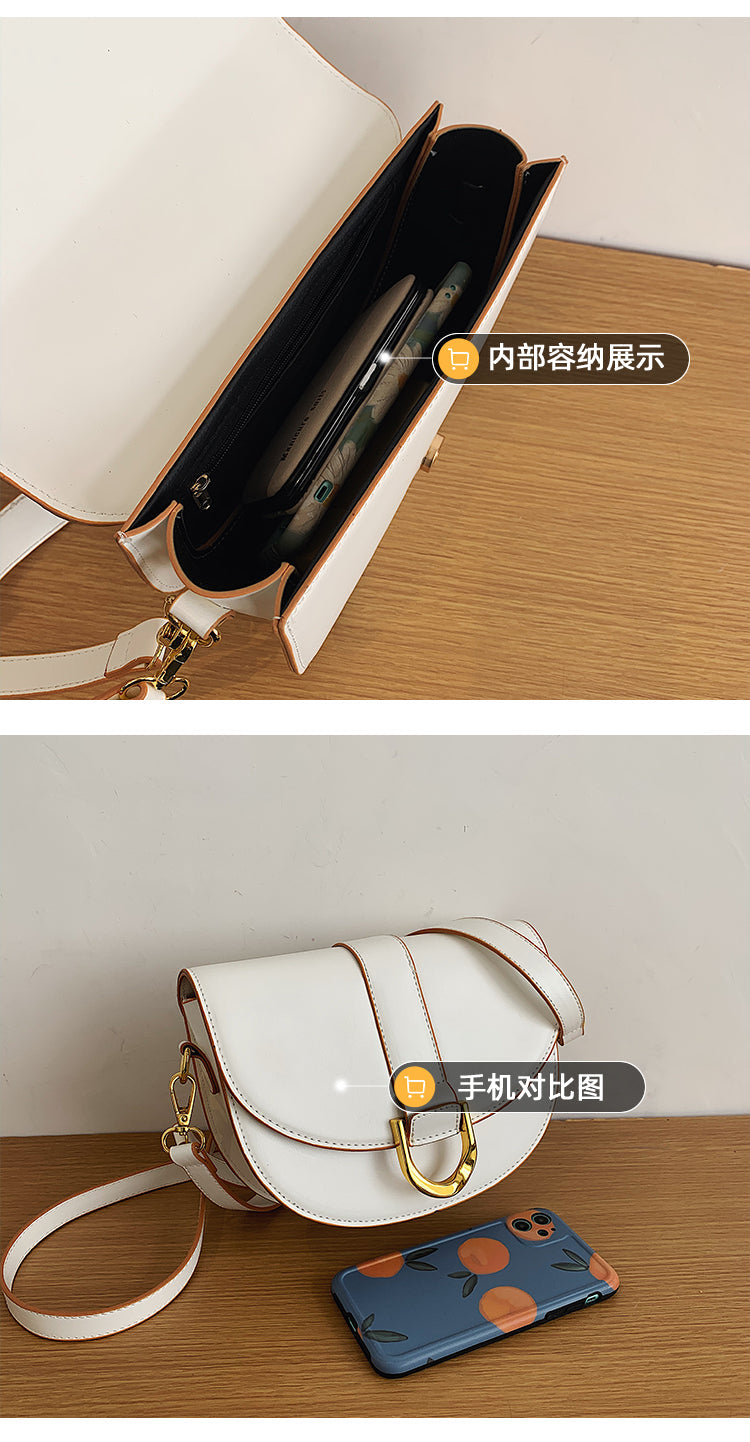 Women’s Minimalist Soft Saddle Bag – White