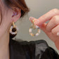 Retro Gold Hoop Earrings with Zircon | Women’s Circle Earrings