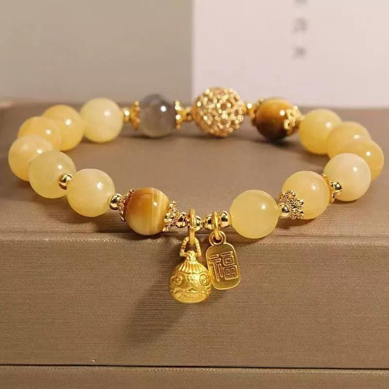 Natural Stone Beaded Bracelet Adjustable Tribal Jewelry