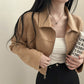 Women’s Korean Chic Suede Jacket – French Retro Slim-Fit Zipper Lapel Short Coat