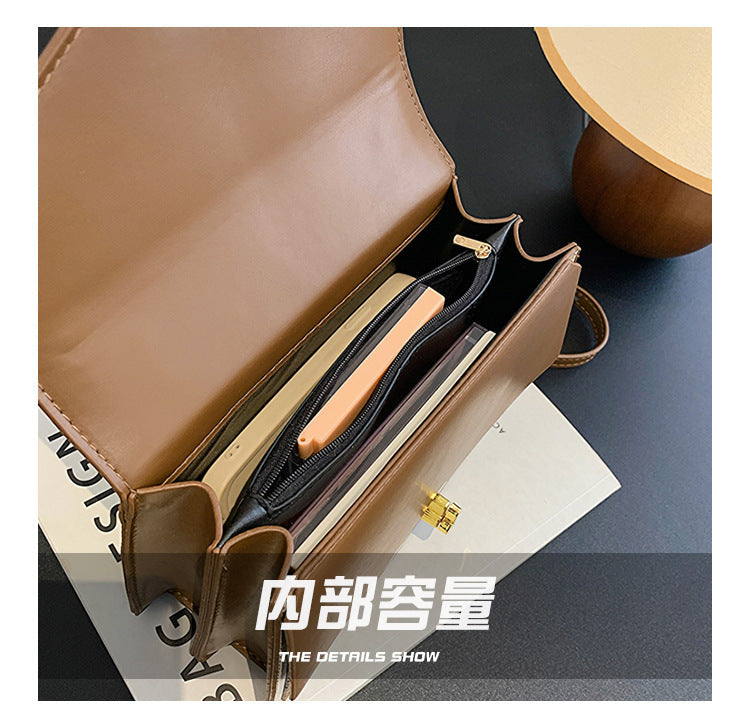 PHJANE Metropolis Soft PU Shoulder Bag – Medium Lock Handbag