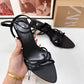 Luxury Summer New Pointy  Line Elegant Silk Lady Dress Heeled Sandals