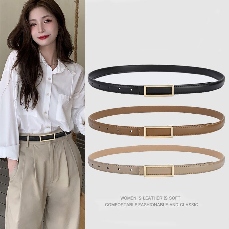 Manufacturers Hot Selling Thin Belt Women's Skirt Leather Belt Women's Simple Matching Decorative Dress Belt