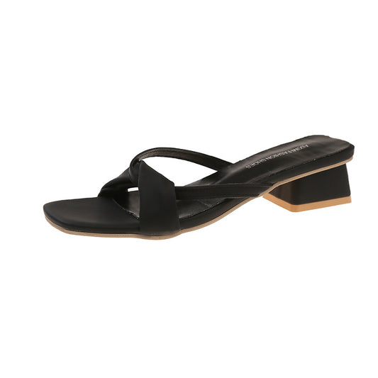 Women’s Office Wear Square Toe Heels – Comfortable Mid Heel Shoes