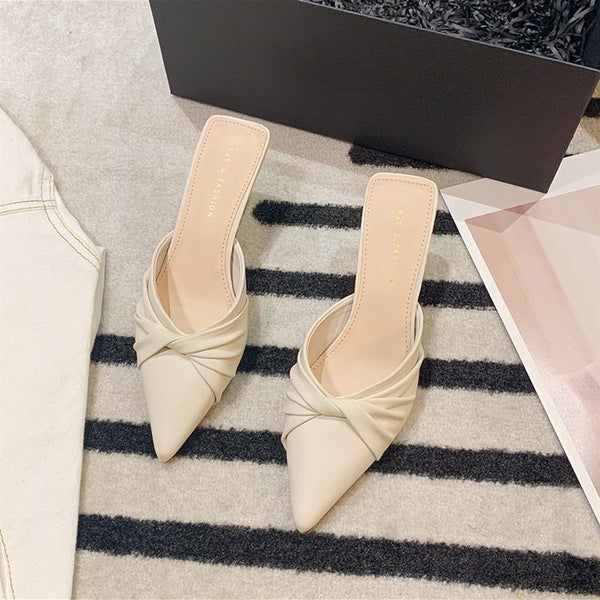 Chic Pointy Toe Heels – Elegant Off White & Black Options!