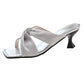 Women’s Square Toe Mid Heel Shoes – PU Upper, Thin Heel, Commuter Style
