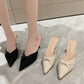 Manufacturer Custom Luxury Girls Summer Kitten Heel Slide Shoes Sandals
