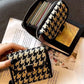 New Design Fashion Multi Card Position Small Female Houndstooth Money Bag