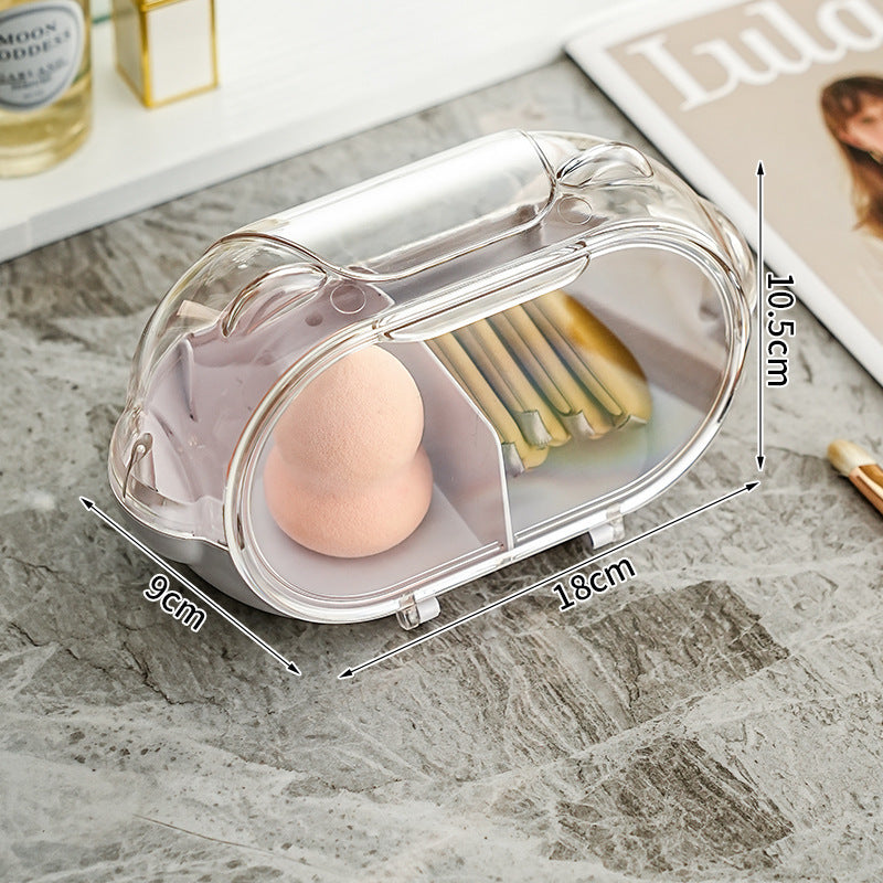 Cute Cat & Rabbit Powder Puff Storage Box | Dustproof Makeup Sponge Case