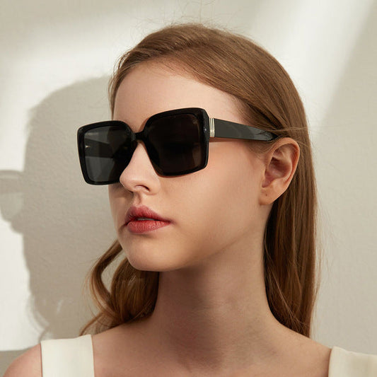 Flowerhorse Bright Black Square Sunglasses – UV400 Full Frame Shades