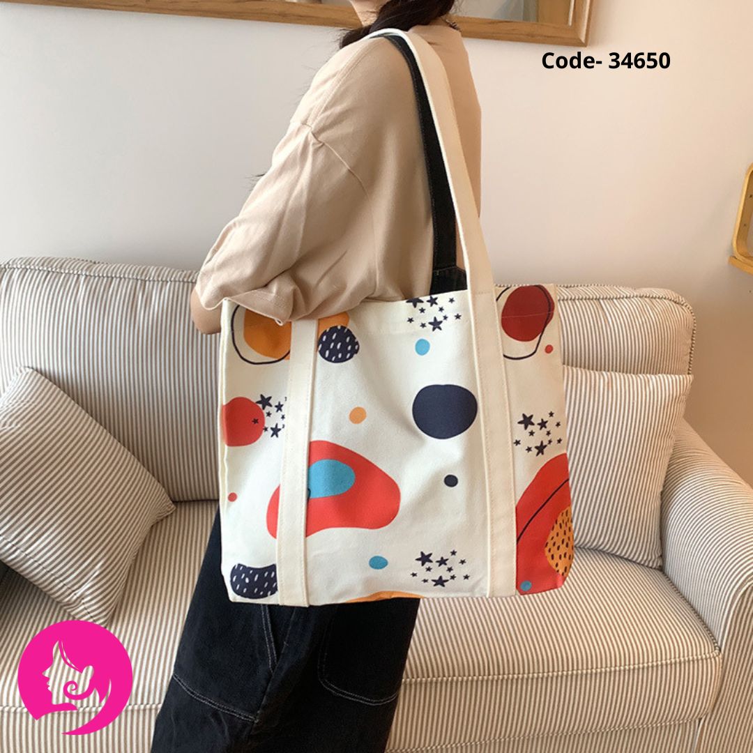 Street Trend Canvas Tote Bag – Large Capacity, Magnetic Closure | Summer 2025