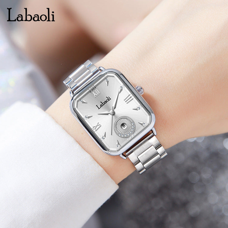LABAOLI Luxury Women’s Rose Gold Watch – Elegant Stainless Steel White Dial Timepiece
