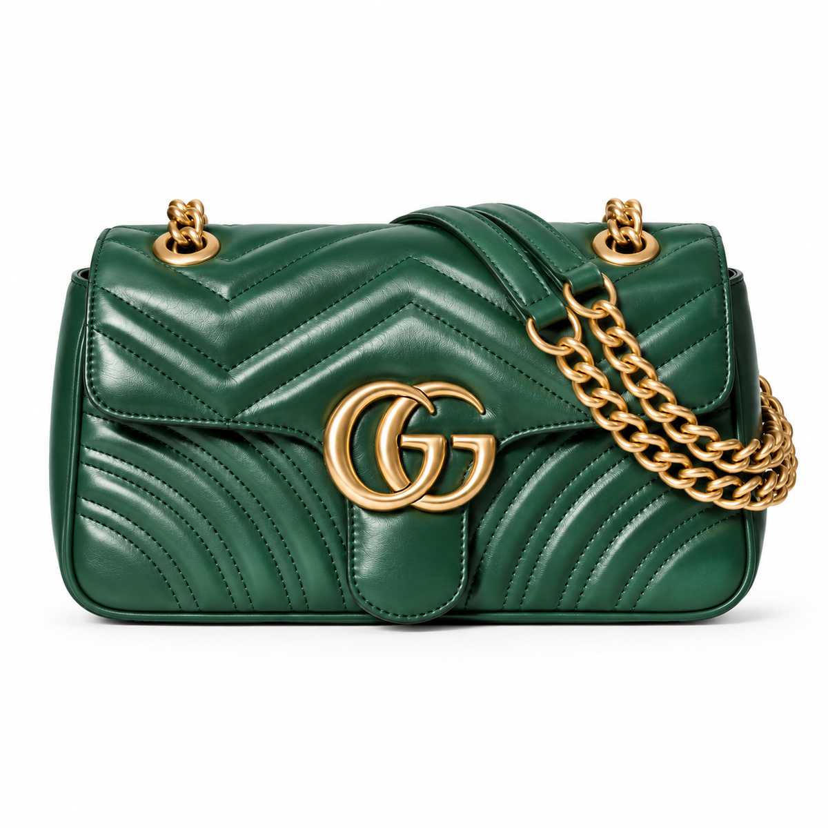 Premium Black Chevron Quilted Shoulder Bag with Gold-Tone Hardware