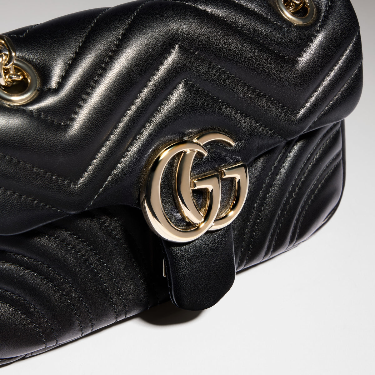 Premium Black Chevron Quilted Shoulder Bag with Gold-Tone Hardware