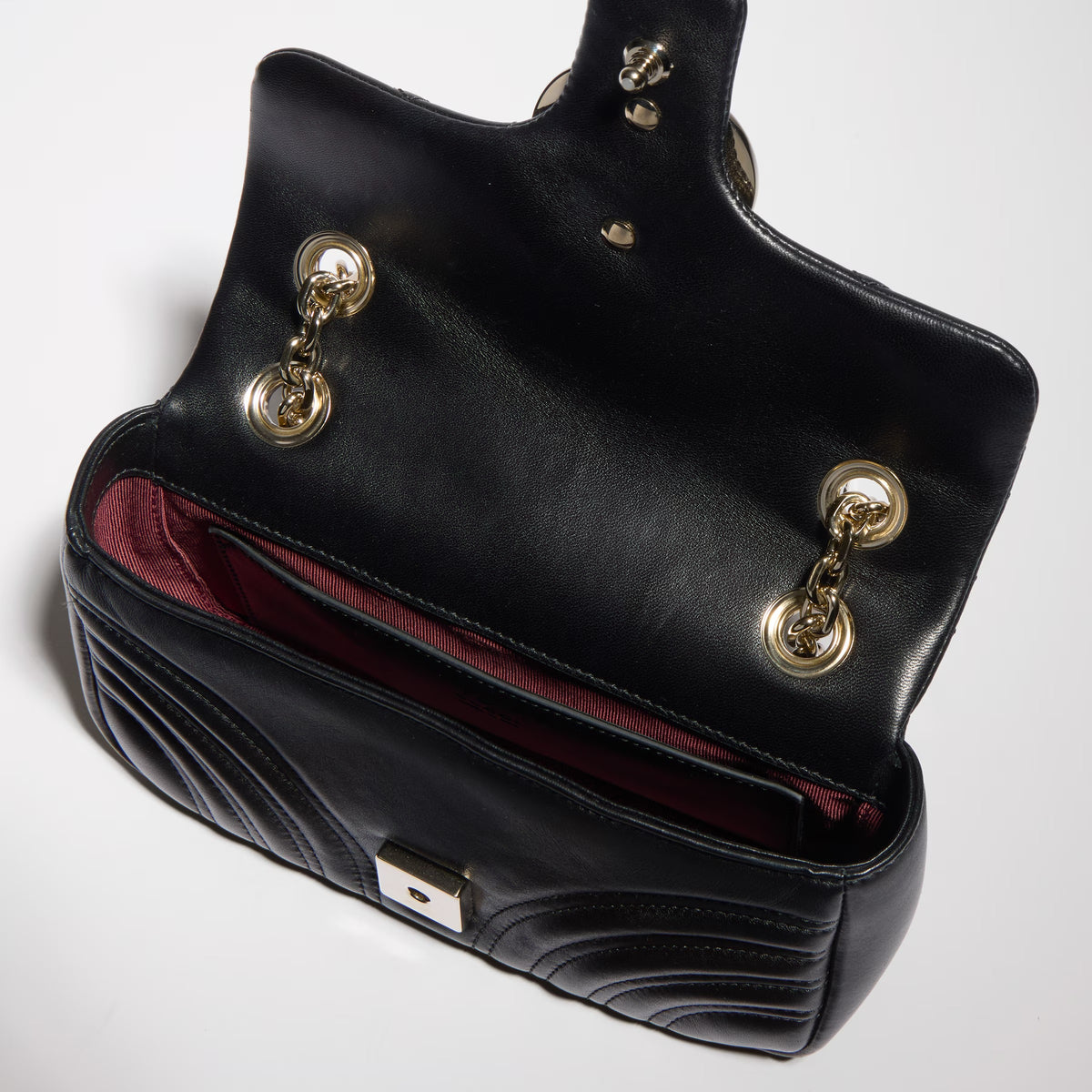 Premium Black Chevron Quilted Shoulder Bag with Gold-Tone Hardware