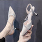 Women’s Pointed Toe Heel Sandals with Magic Sticker – Summer Style
