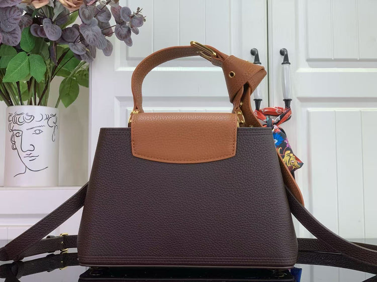 Premium Women's Structured Handbag with Elegant Gold-Tone Details (Capucines BB copy)