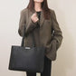 Large Women’s PU Shoulder Bag | Street Trend Zipper Handbag for Daily Use