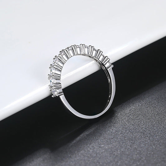 Unisex Zircon Eternity Band Ring – Rhodium/Gold/Rose Gold Plated Fashion Jewelry