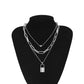 Gold Plated Layered Lock Pendant Necklace for Women