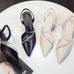 Women’s Pointed Toe Heel Sandals with Magic Sticker – Summer Style